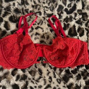 Victoria's Secret Vibrant Red Lace Bra